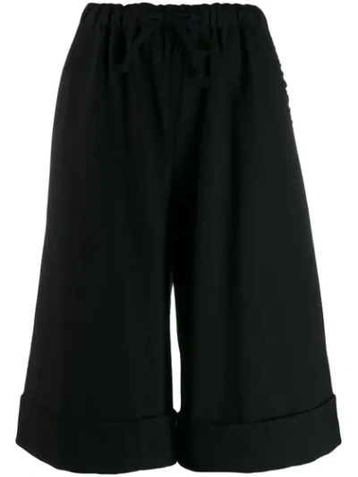 Simone Rocha Cropped Wide-leg Trousers In Black