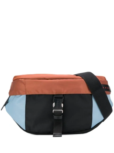 Marni Colour Block Belt Bag In Black