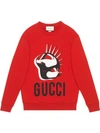 Gucci Oversized Manifesto Sweatshirt In Red