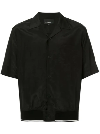 3.1 Phillip Lim Ribbed-hem Souvenir Shirt In Black
