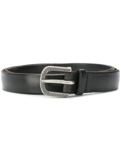 Orciani Engraved Buckle Belt In Black