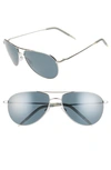 Oliver Peoples Benedict 59mm Aviator Sunglasses In Silver/blue