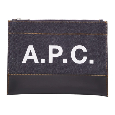 Apc A.p.c. Navy And Black Axel Pouch In Iak Dk Navy