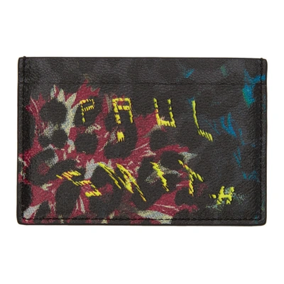Paul Smith Black Leopard Mix Card Holder In Pr-printed