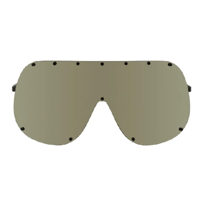 Rick Owens Gold And Black Shield Sunglasses In Gblkg