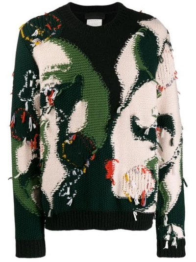 Stella Mccartney Patchwork Reverse-knit Wool Sweater In Multicolor