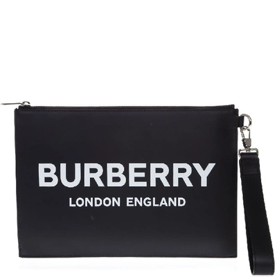 Burberry Black Smooth Leather Clutch