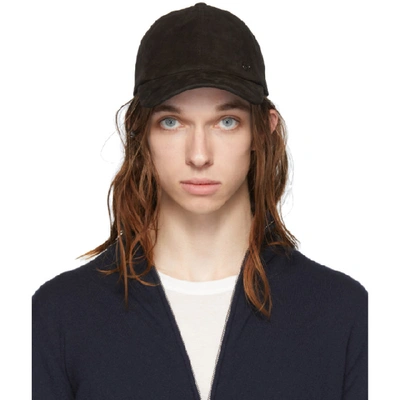 Giorgio Armani Black Lambskin Baseball Hat