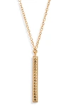 Anna Beck Long Vertical Bar Charity Pendant Necklace In Gold