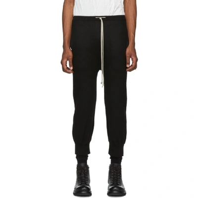 Rick Owens Tapered Track Pants In 09 Black