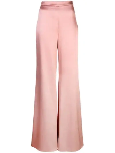 Cushnie Satin Palazzo Trousers In Pink