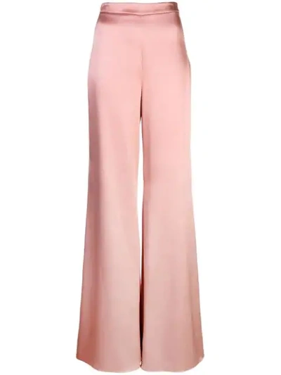 Cushnie Satin Palazzo Pants In Pink