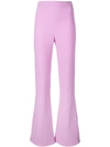 Cushnie High-waisted Flared Trousers In Purple