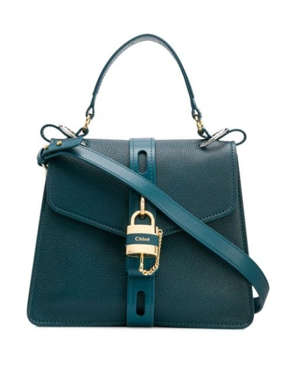 Chloé Aby Padlock Tote In Blue