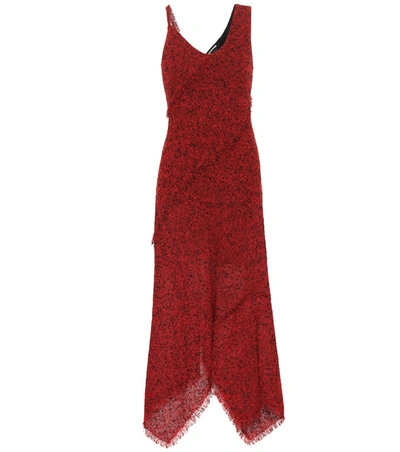 Roland Mouret Amargo Wool-blend Midi Dress In Scarlet