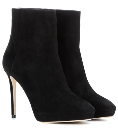 Jimmy Choo Harvey 100 Suede Ankle Boots In Black