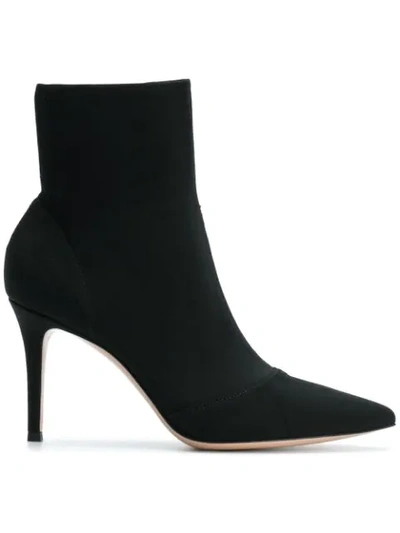 Gianvito Rossi Stretch Ankle Booties In Black