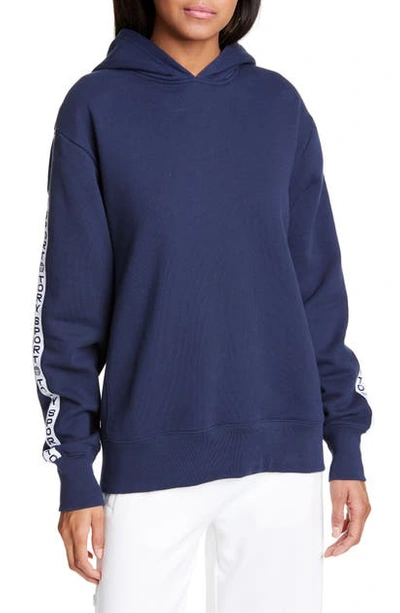 Tory Sport French Terry Oversized Logo Banner Hoodie In Tory Navy