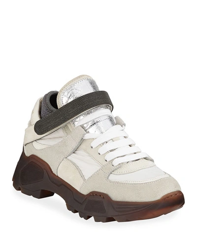 Brunello Cucinelli Trekk Chunky Monili Sneakers In White