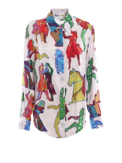 Stella Mccartney All Together Now Shirt In Rose-pink Silk In Beige