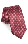 Canali Bolts & Spools Classic Silk Tie In Red