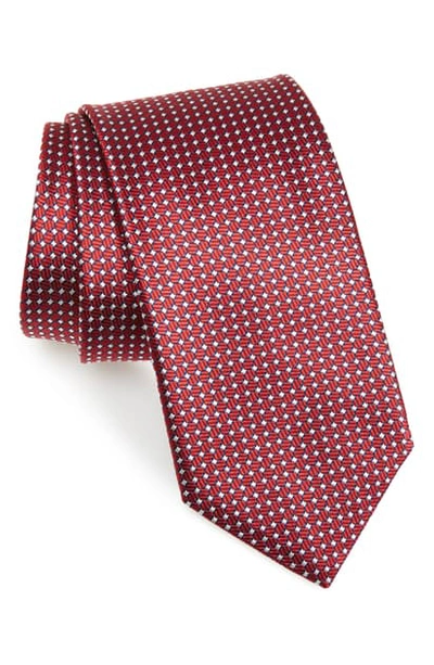 Canali Bolts & Spools Classic Silk Tie In Red