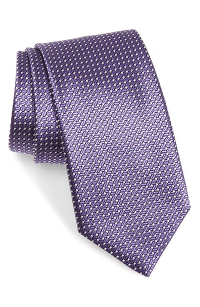 Canali Bolts & Spools Classic Silk Tie In Purple