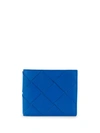 Bottega Veneta Maxi Weave Bifold Wallet In Blue
