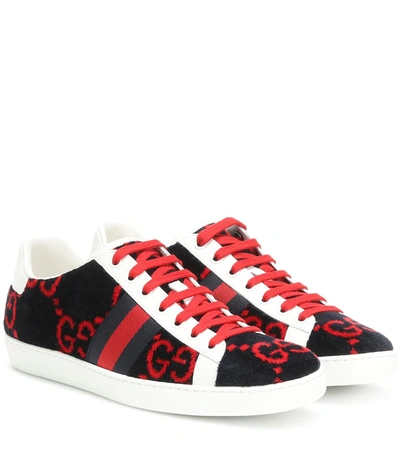 Gucci Women's Ace Gg Terry Cloth Sneaker In Blue