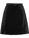 Miu Miu Sequinned A-line Skirt In Black