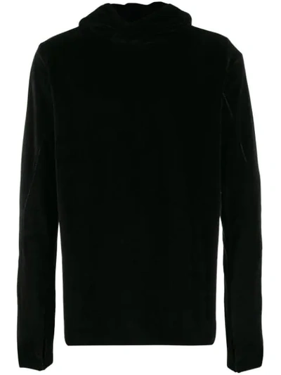 Thom Krom Basic Velvet Hoodie In Black