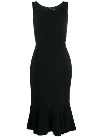 Dolce & Gabbana Peplum Hem Dress In Black