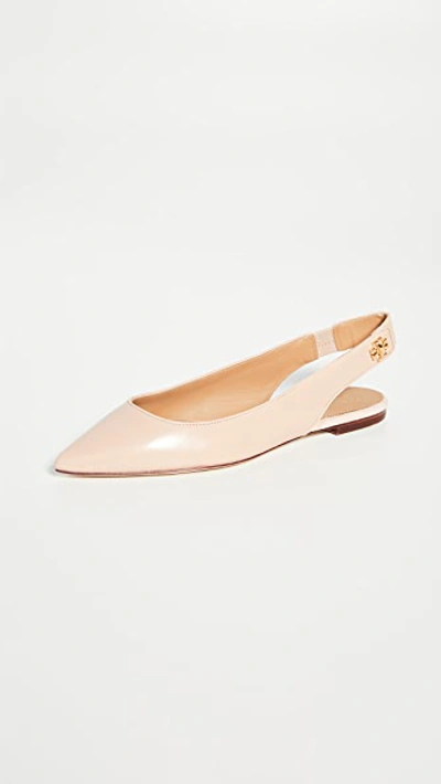 Tory Burch Kira Slingback Pointy Toe Flat In Goan Sand/goan Sand