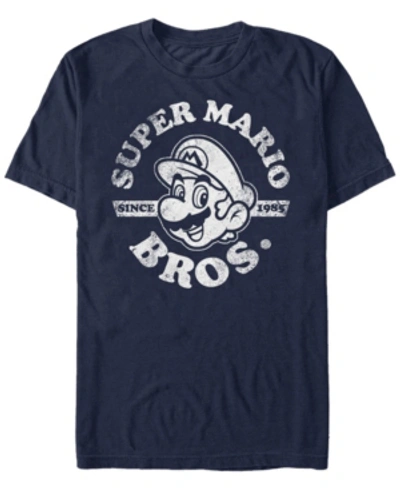 Nintendo Men's Super Mario Bros. Since 1985 Short Sleeve T-shirt In Navy