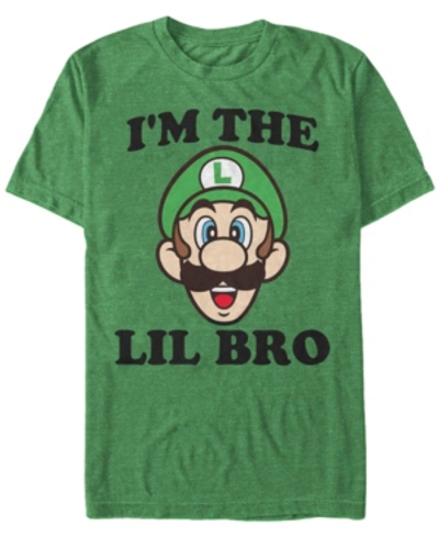 Nintendo Men's Super Mario Lil Bro Short Sleeve T-shirt In Kelly Heat