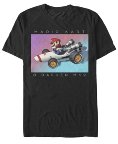 Nintendo Men's Mario Kart B Dasher Mk2 Racer Short Sleeve T-shirt In Black