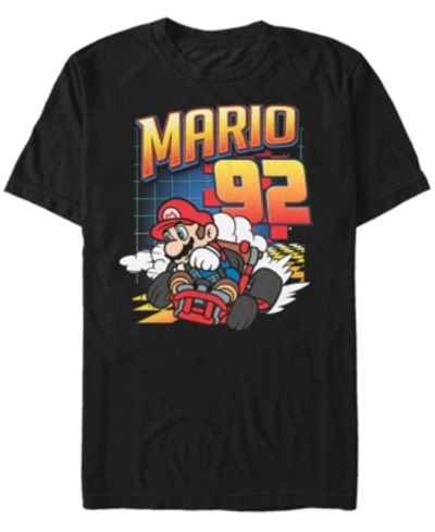 Nintendo Men's Mario Kart Racer Number 92 Short Sleeve T-shirt In Black