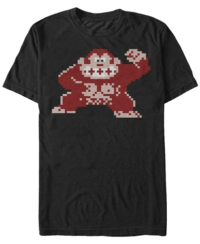 Nintendo Men's Donkey Kong Classic Pixelated Kong Short Sleeve T-shirt In Black