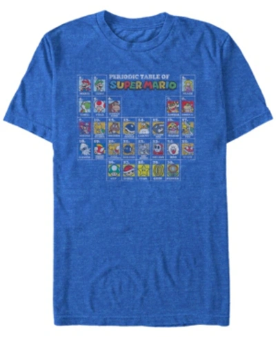 Nintendo Men's Super Mario The Super Periodic Table Short Sleeve T-shirt In Royal Heat