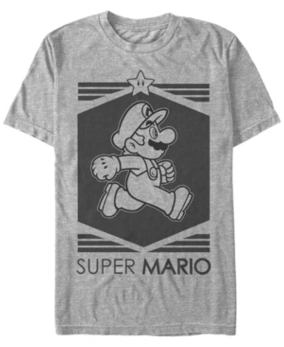 Nintendo Men's Super Mario Star Short Sleeve T-shirt In Athletic H