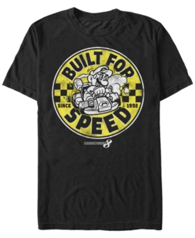 Nintendo Men's Mario Kart Built For Speed Since 1992 Short Sleeve T-shirt In Black