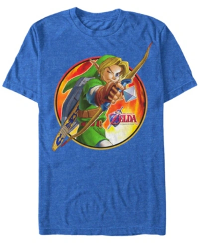 Nintendo Men's Legend Of Zelda Archer Link Short Sleeve T-shirt In Royal Heat