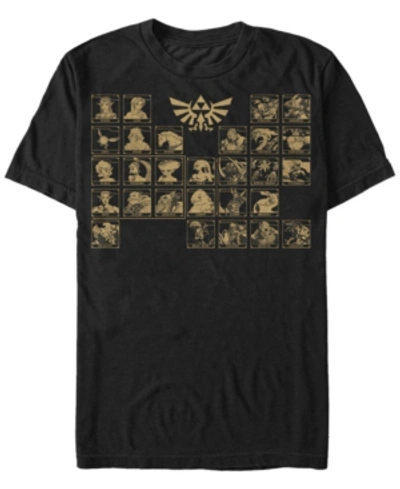 Nintendo Men's Legend Of Zelda Periodic Table Of Characters Short Sleeve T-shirt In Black