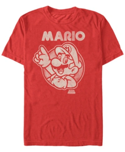 Nintendo Men's Super Mario Pointing Short Sleeve T-shirt In Red