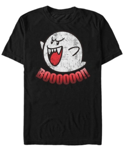Nintendo Men's Classic Boo Ghost Short Sleeve T-shirt In Black