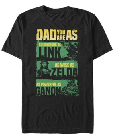 Nintendo Men's Legend Of Zelda Dad Strengths Short Sleeve T-shirt In Black