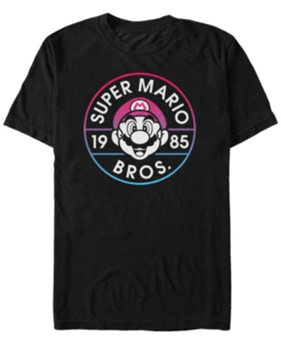 Nintendo Men's Super Mario Gradient Logo Short Sleeve T-shirt In Black