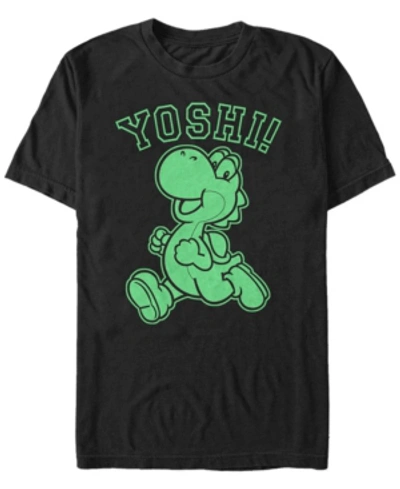 Nintendo Men's Super Mario Running Yoshi Short Sleeve T-shirt In Black