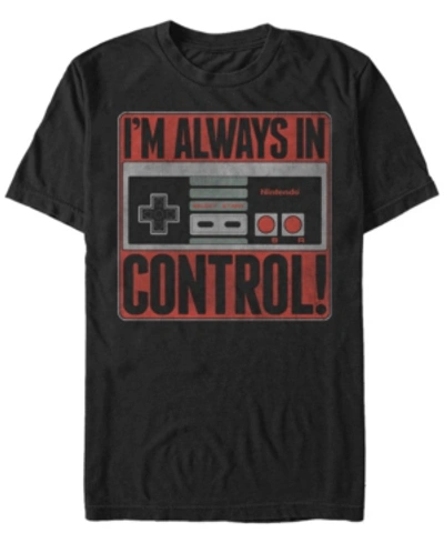 Nintendo Men's Nes Controller I'm Always In Control Short Sleeve T-shirt In Black