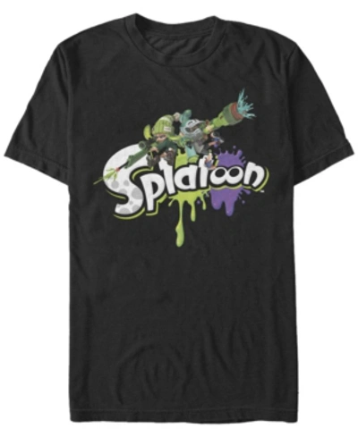 Nintendo Men's Splatoon Paint Logo Short Sleeve T-shirt In Black